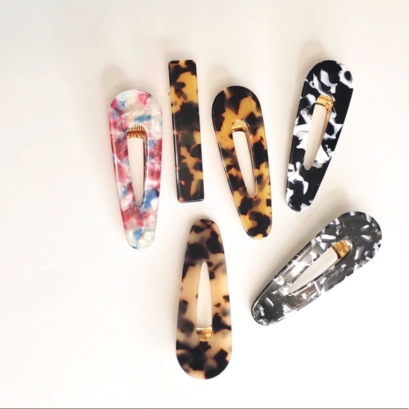 Accessories - Acrylic Multi-Colored Hair Clips Barette Clips